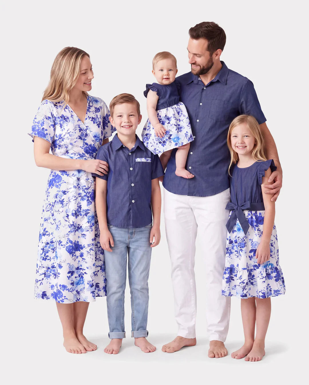 Floral Dress Set – Blue