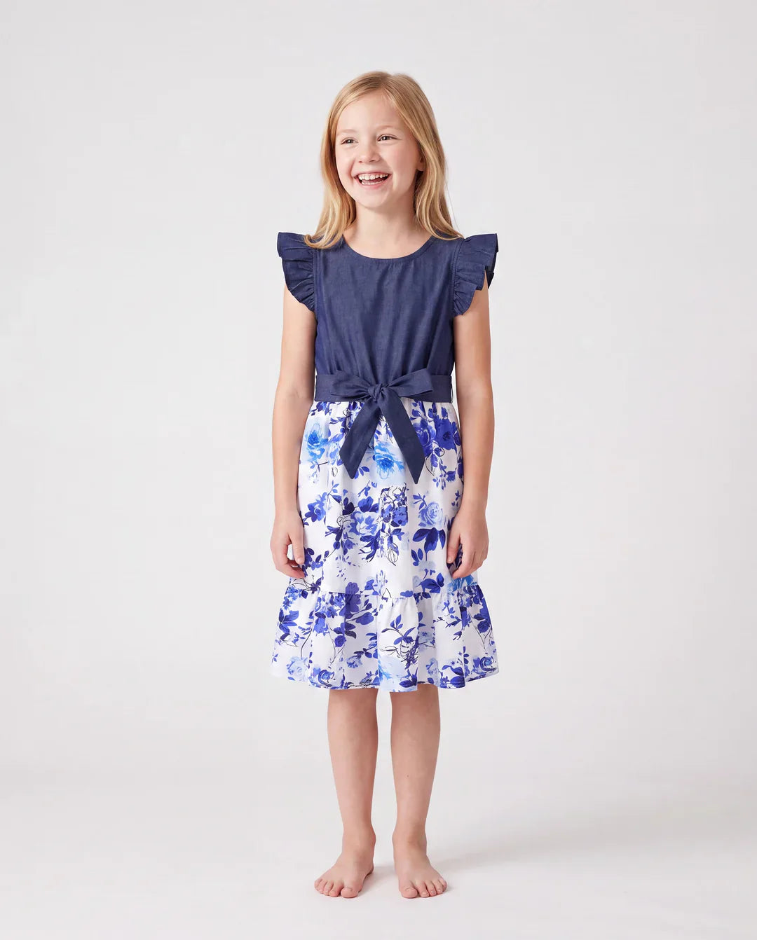 Floral Dress Set – Blue