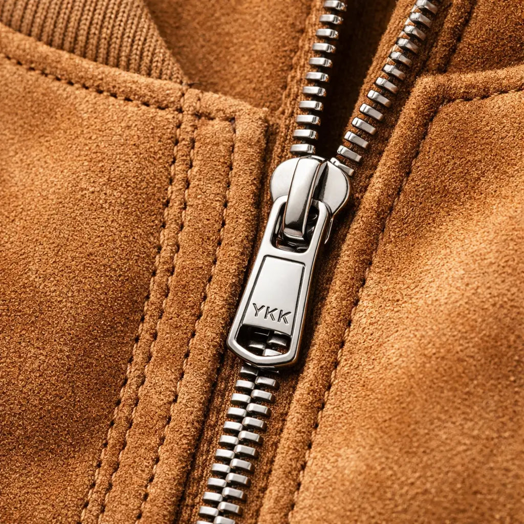 Apex Deals Premium Genuine Suede Bomber Jacket