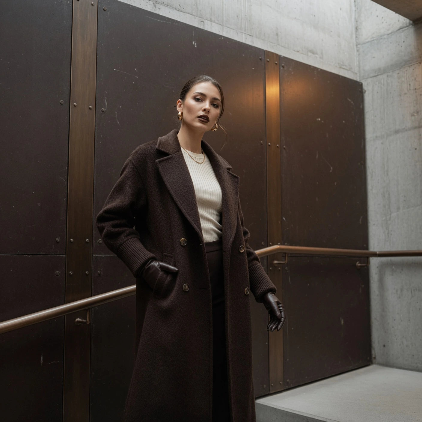 Apex Deals Women's Heritage Alpaca & Virgin Wool Long Coat