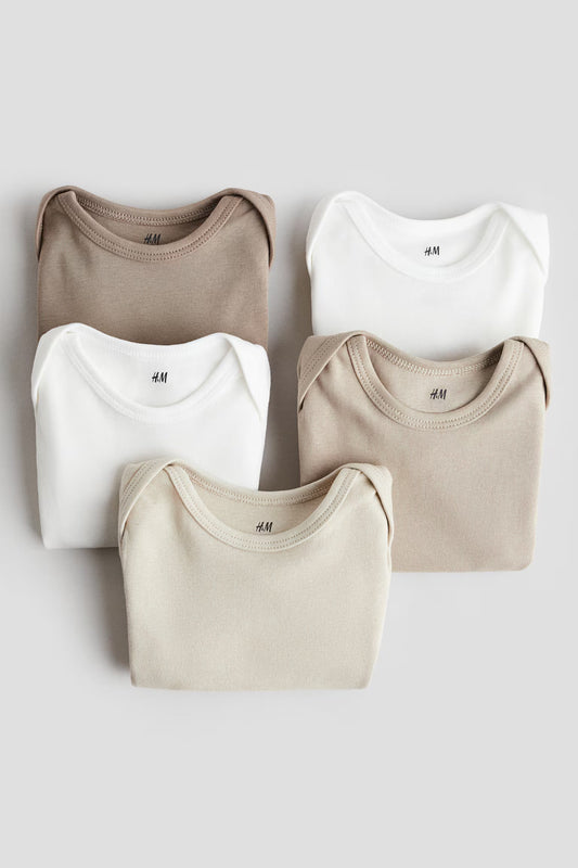 5-Pack Cotton Newborn Bodysuits
